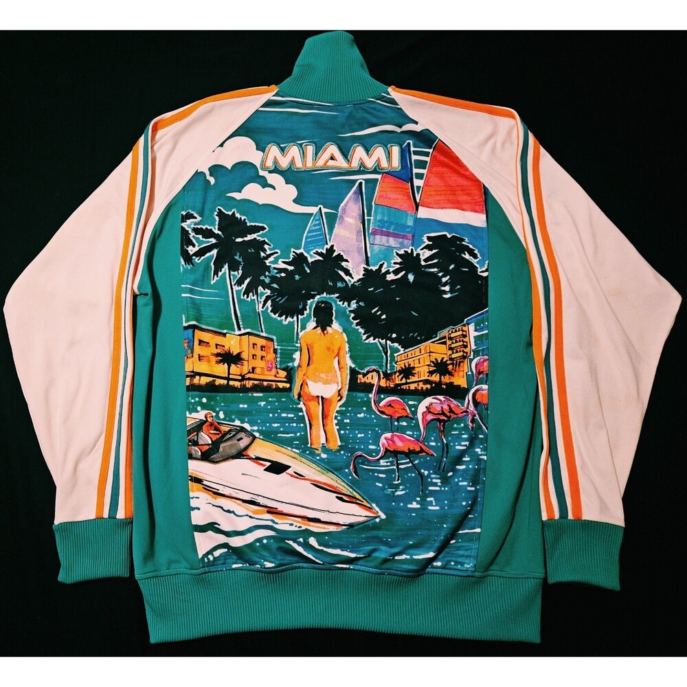 Adidas Miami City Series Track Jacket Small Rare Vice Flamingo Graphic Scarface
